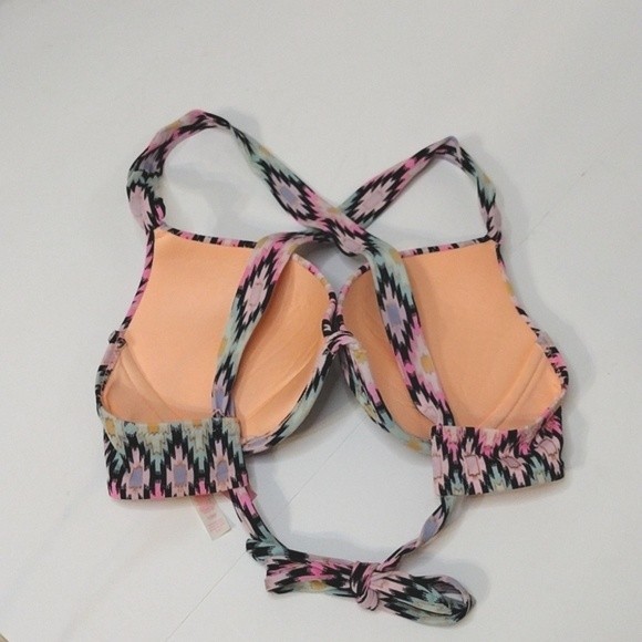 Victoria’s Secret Colorful Geometric Bikini Top Halter Padded Bra Bikini Top 34C - Picture 3 of 5
